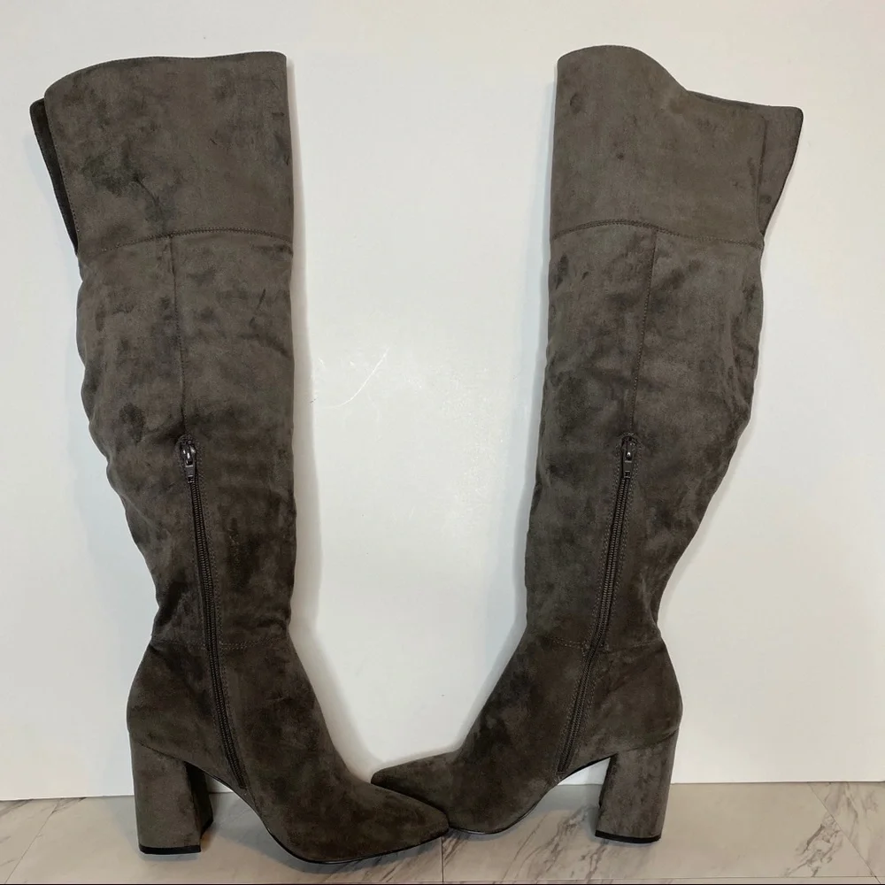 Charles David Various Over The Knee Gray Fabric Boot 6 1/2M